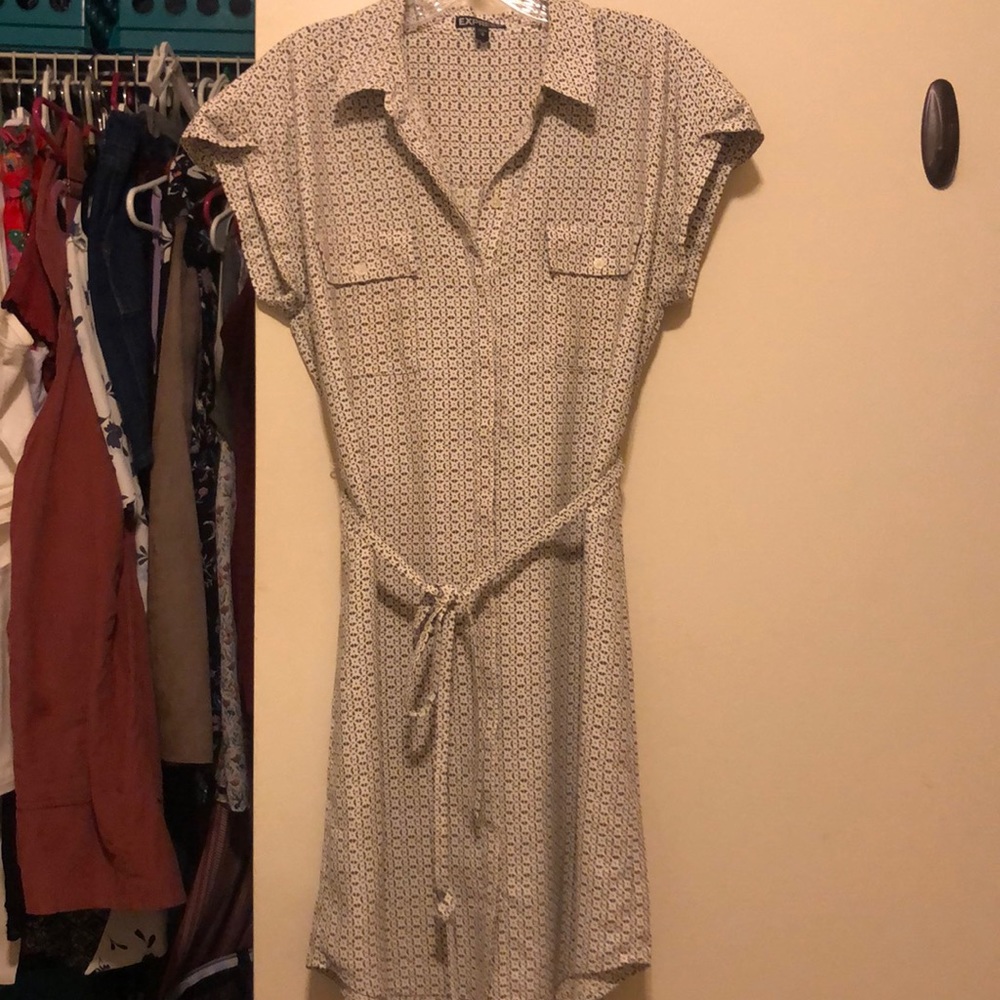 Express Button Up - Fit and Flare Dress